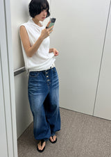 (unisex) 4ボタンバルーンデニム