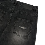24FW DAMAGE STITCH WASHING DENIM PANTS BLACK