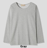 Neutral Basic U-Neck Long Sleeve T-Shirt