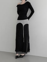 Vero Layering Color Matching Long Skirt