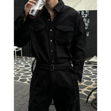 [SET UP가능] ステッチツーポケットシャツ(2color)