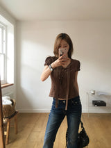 Walnut tie blouse