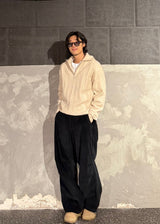 High-neck half zip-up knit 5COLOR