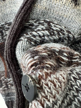 Deep green wool Nordic knit cardigan