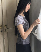 Pori star printed raglan puff short sleeve T-Shirt