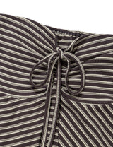 STRIPE SHIRRING FLARE TOP(CHARCOAL)