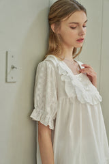 ULLALA PAJAMA Listy Short-sleeve Two-piece Ivory[24165WTSSN]