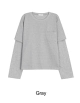 Tia Pocket Layered Long Sleeve Tee