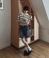 Rondi Ambo Washed Half Denim Pants