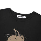 MELTING CHERRY PRINTED CROP T-SHIRT - BLACK
