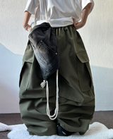 MIDDLE RIVET CARGO BALLOON PANTS 🍰🩶🖤💚4COLOR
