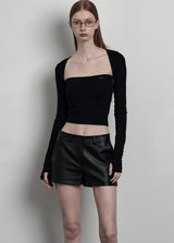 [mnem] ピュアパッド入りチューブトップ (black)