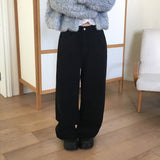ポルマンウール起毛ワイドコットンパンツ