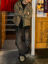 Itsu diagonal cargo denim