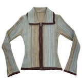 Gradation knit zip up