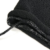 LONG STRING MESH BEANIE (BLACK)