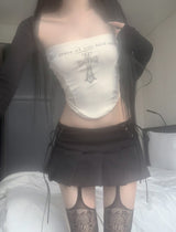 janenne low-waist corset skirt (black)
