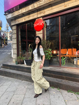 string low-rise cargo pants
