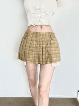 1361. Lovin check sh pleats mini sk (2color)