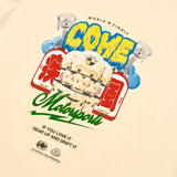 [UNISEX] C.O.M.E モータースポーツオーバーサイズプリントコットンジャージTシャツ（ベージュ）