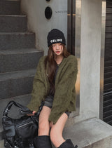 Prague wool hair cardigan