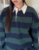 ピエルストライプカラーTシャツ
