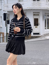 Clang wool striped cardigan