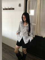 beas ribbon strap silk blouse shirt