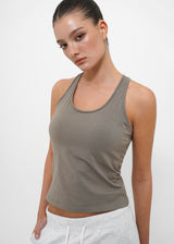 [B-BASIC] Basic Cotton Span Mango Halter Neck Sleeveless (Built-in Cap)