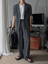 ASCLO Wrinkle Linen Half Sleeve Jacket (2color)