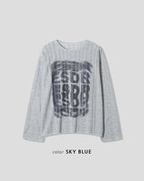 ルネラペインティングシースルーニット