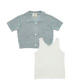 mesh knit cardigan