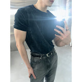 [MUSCLE FIT] ベルベットカットハーフニット(4color)