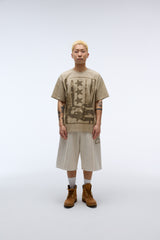 Weekend warrior typography printing washing short pants (Oatmeal)