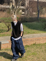 Over Denim Cargo Balloon Pants 2C