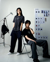 [UPDRAFT]APPLIQUE COTTON T-SHIRT GREY