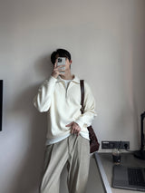 LMN Ronnie Washable Oversized Fit High-Neck Turtleneck Half Zip-Up Knitwear (7 colors)