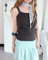 DUAL SHIRRING LAYERED CAMI