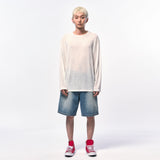 シースルー長袖Tシャツ WHITE IVORY