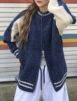 Harper two way knit zip up