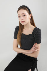 ストライプパフTシャツ / Stripe Puff T-shirt Black