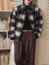 メルティモヘアチェックジャケット (3 color)