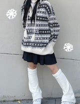 イグルーフードロングニットウェア / Igloo hooded long knitwear