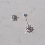 ピュアブルーフラワーズピアス