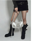 Padded fur belt long-boots (Black)