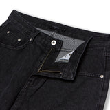 ワイドテーパードレトロデニムパンツブラック/Wide Tapered Retro Denim Pants Black (6683369767030)