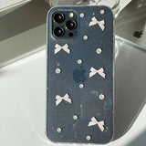 Pink - Ribbon Pearl Phone Case Ribbon Tok Set_glitter