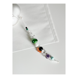 グリーンマッシュルームジェムストーンキーリング / Green mushroom gemstone keyring