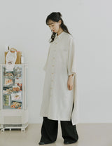 ユニセックスワイドスリーブロングシャツ/unisex wide sleeve long shirts natural
