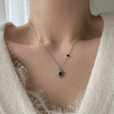 シーアシャインスターブラックユニークネックレス/shia Shine Star Black Unique Necklace